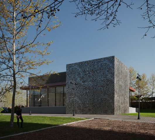 Perforated roofscreen panel cladding