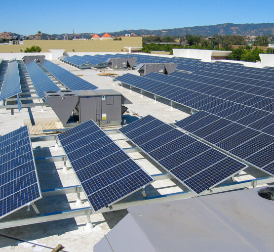 R-Series Silverback solar racking supports multiple solar arrays on rooftop