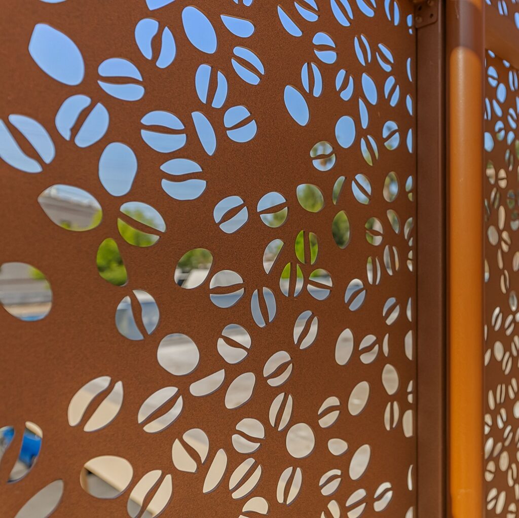 custom coffee bean decorative metal panel pattern